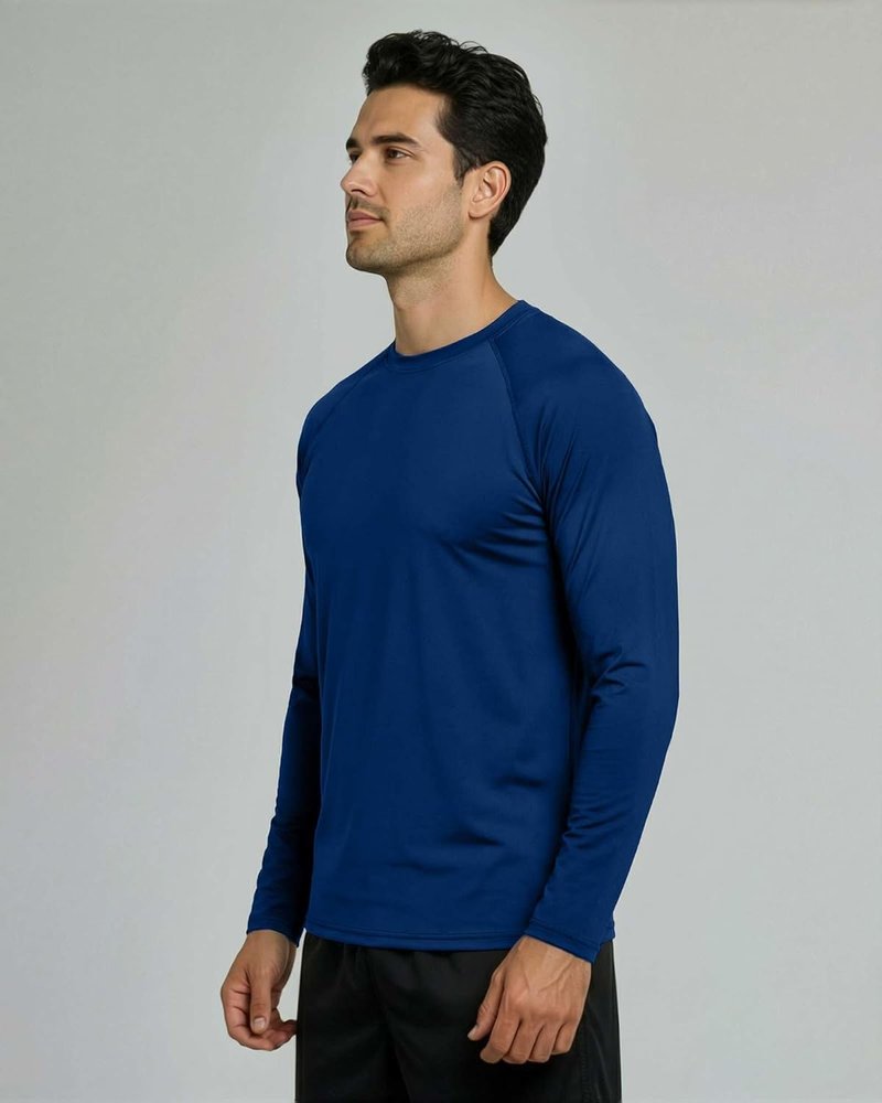 Real Essentials Men's Long Sleeve Rash Guard Shirt - UPF 50+ UV Sun Protection | Quick Dry, Big & Tall