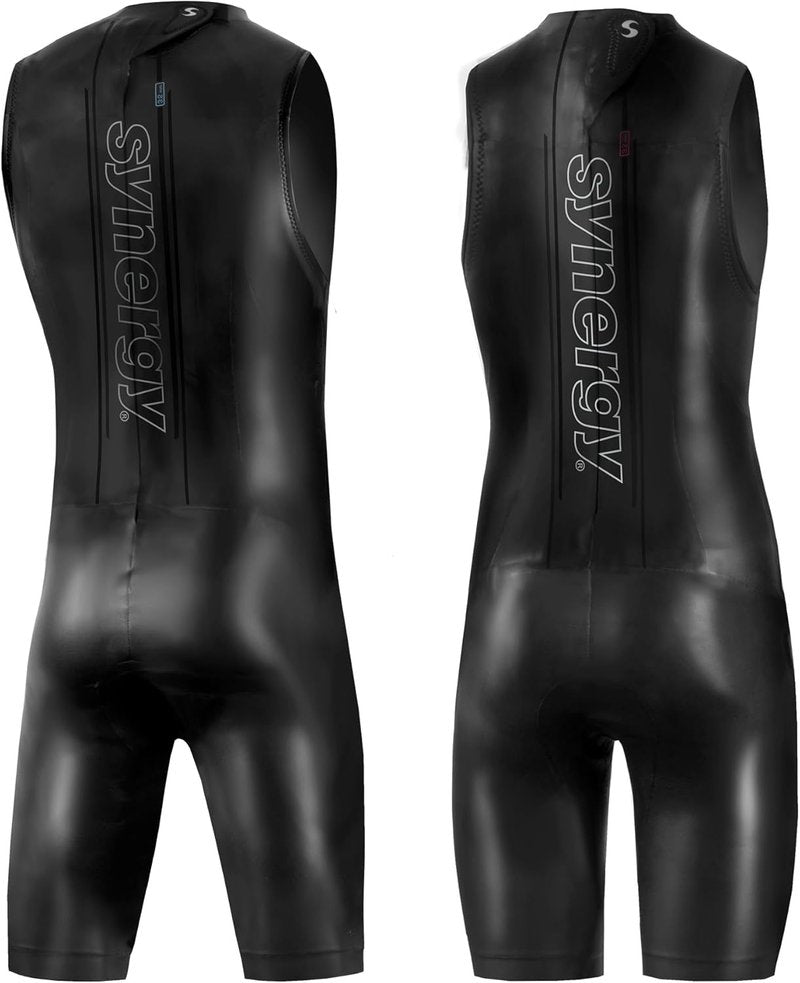 Synergy Triathlon Wetsuit - 3/2mm Sleeveless Quick John Smoothskin Neoprene for Open Water Swimming