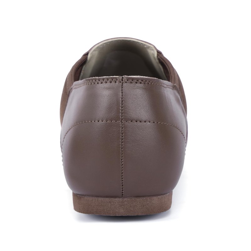 Linodes Unisex Leather Upper Jazz Shoe Slip-on Dance Shoes for Women and Men Coffee 7M