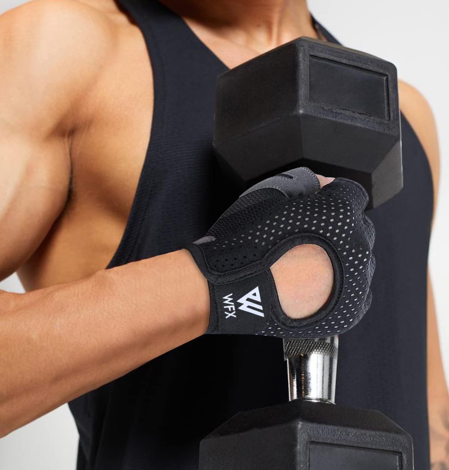 WESTWOOD FOX Weight Lifting Gloves for Men Women Gym Gloves with Wrist Wrap Support for Workout Training Exercise Fitness Hanging, Pull ups for Dumbbell, Cycling (Blacks, X-Large)