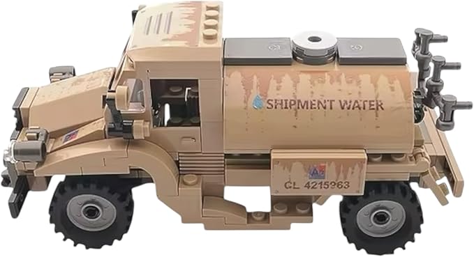 General Jim's Military Brick Building Set - WW2 Army Water Tanker Truck Vehicle Building Blocks Model Perfect for World War 2 and Brick Enthusiasts Including All Building Levels