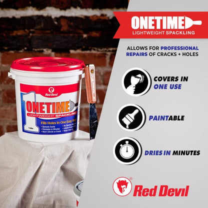 Red Devil 0541 ONETIME Lightweight Spackling, 1 Gallon, Made in USA