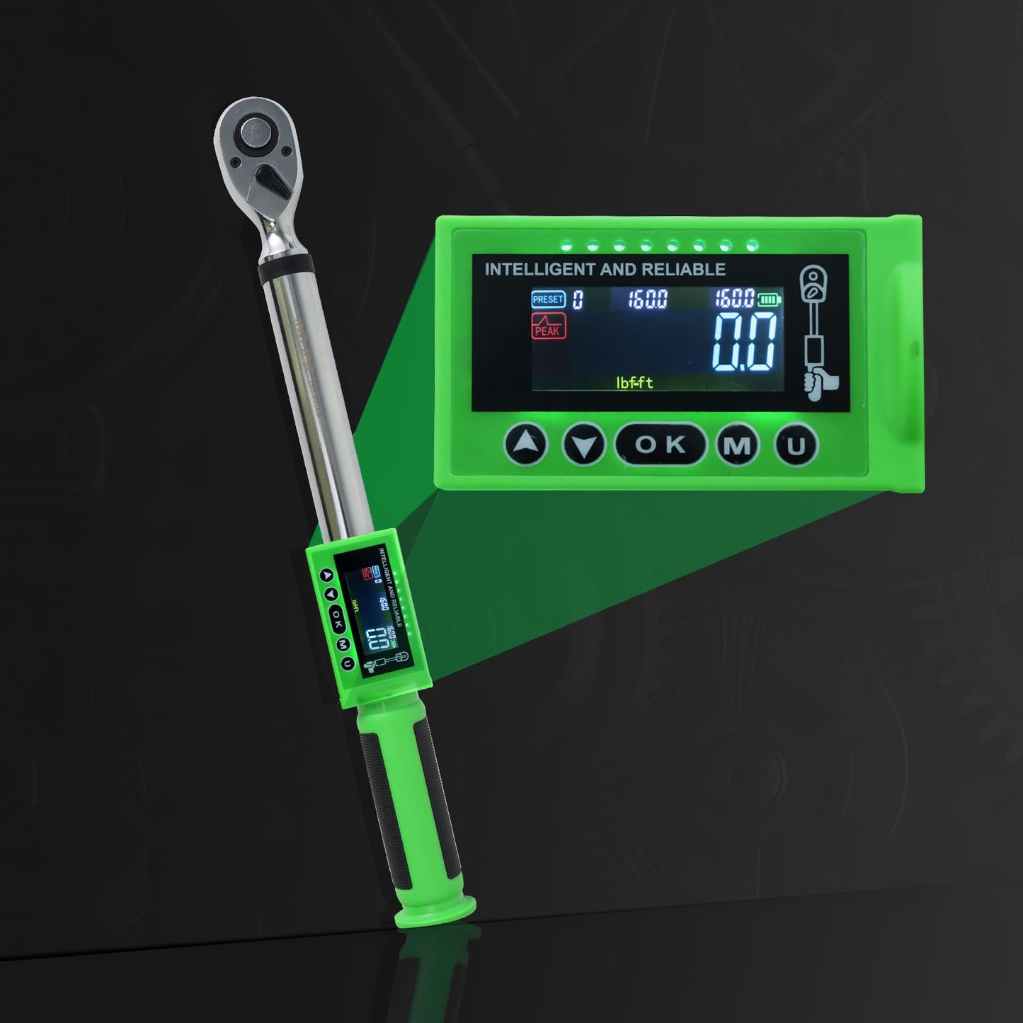 INGJER Electronic torque wrench, 1/2 Digital Torque Wrench 8-160FT-LB/10-220N.M, Torque Range Accurate to 2%, Torque Wrench with Buzzer and LED Flash Notification for Bike/Motorcycle/Auto Repair