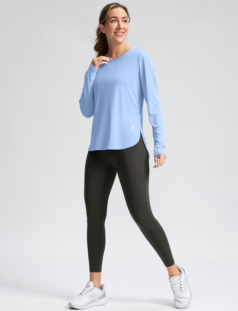 Women's Sun Shirts UPF 50+ Long Sleeve UV Protection Shirt Lightweight Quick Dry Workout Hiking Tops for Women(Haze Blue,M)