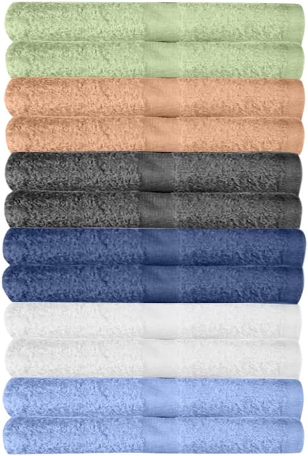 12 Pack Washcloths | Multicolour 100% Cotton Extra Absorbent Face Towels | Soft