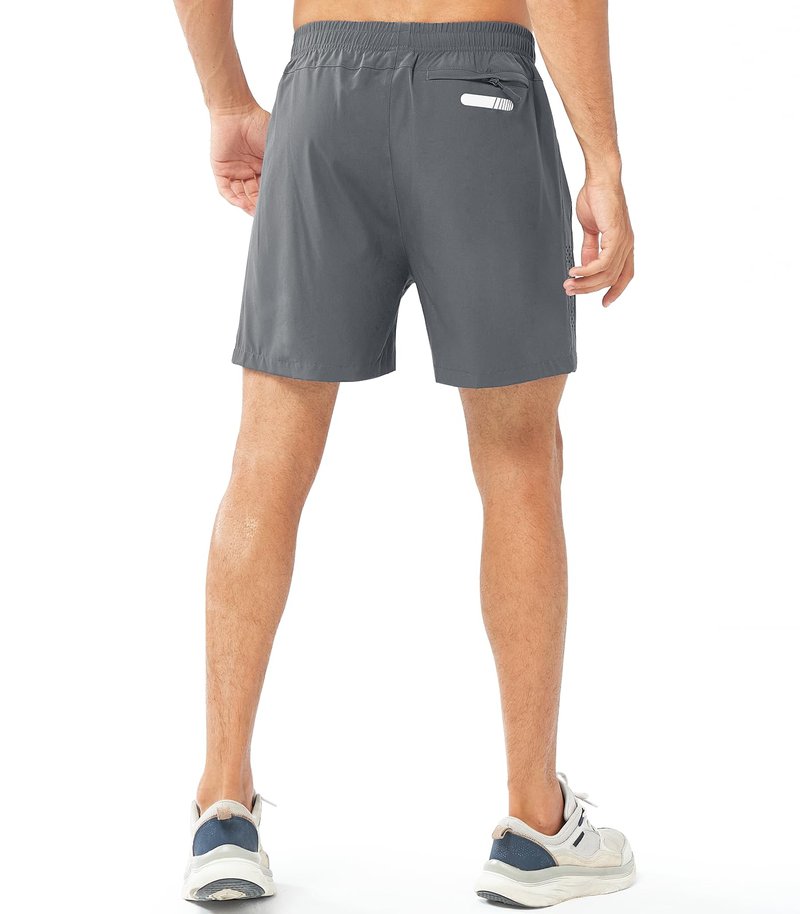 NORTHYARD Men's Athletic Running Shorts Gym Workout 7"/9"/5" Quick Dry Lightweight Sports Basketball Tennis 3 Zipper Pockets SMOKEGREY-5inch XL