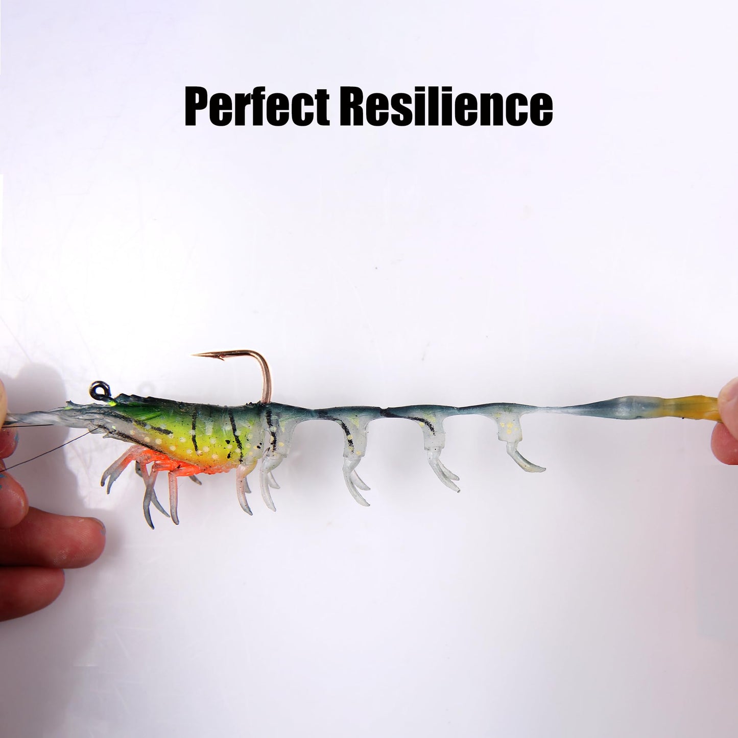 EXAURAFELIS 3pcs Fishing Lures Shrimps baits Pre-Rigged Fish Jigs - Soft Lure Bass Trout Lifelike Shrimp Crayfish Swimbait