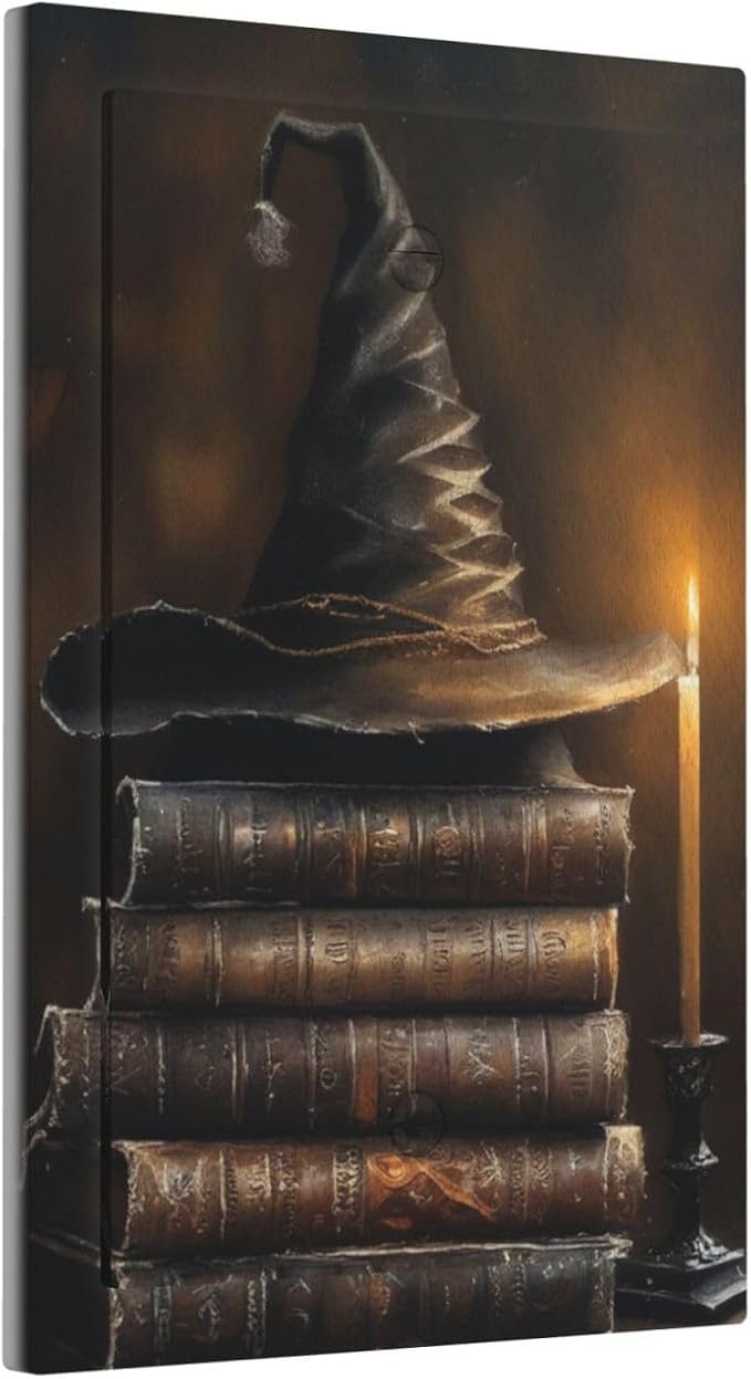 Decorative Art Light Switch Covers Wizard’s Hat & Spellbooks 1 Gang No Device Blank Switchplate Electrical Faceplate for Home Decor