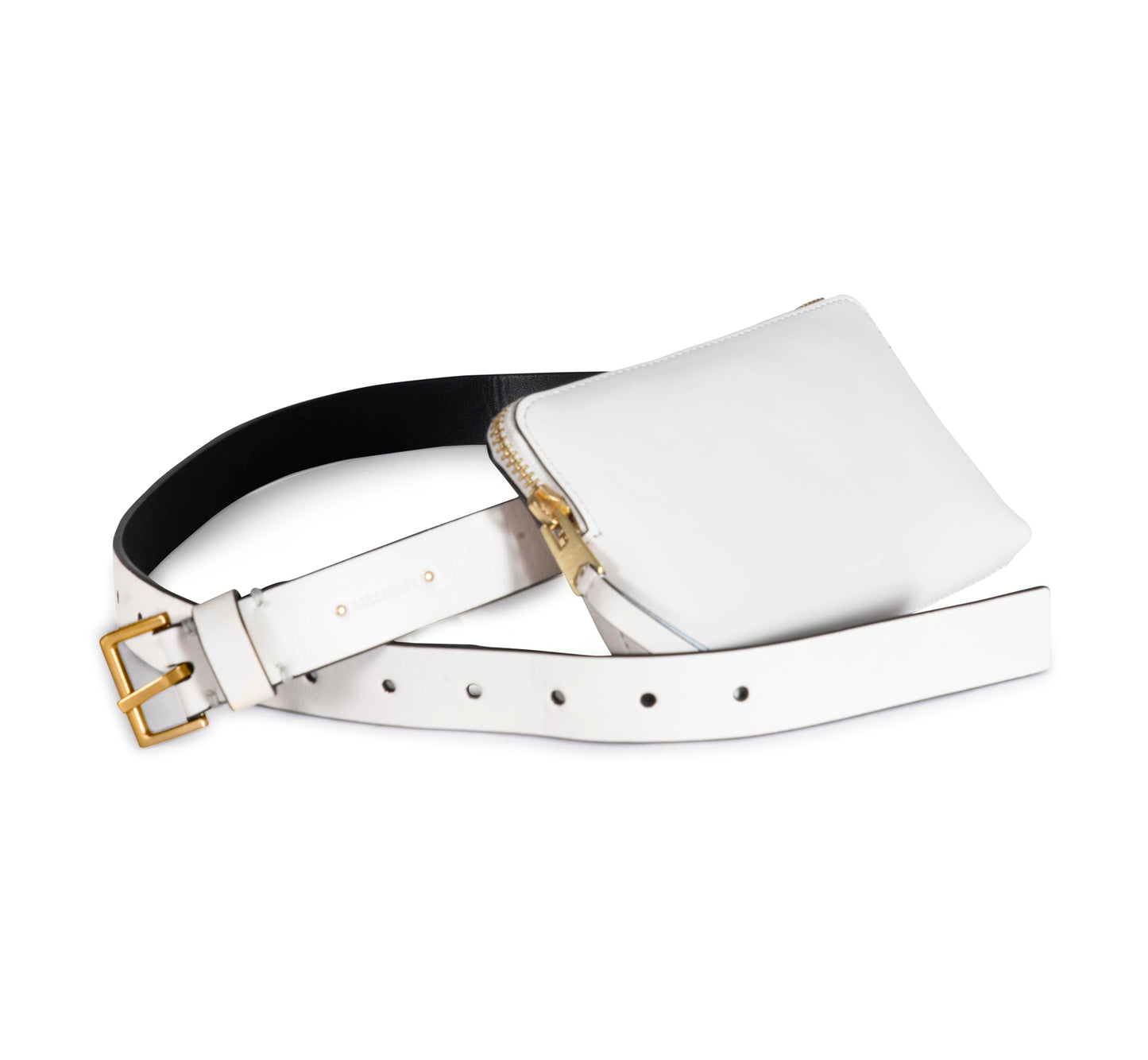 AllSaints Women's Leather Zip Belt Bag, Removable Zip Pouch for Hands-Free Carrying, 25 MM, Small/Medium, Roe