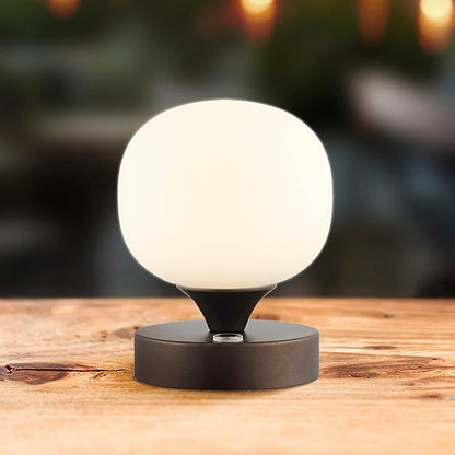 JONATHAN Y JYL7112A Owen 6.13" Bohemian Farmhouse Iron Rechargeable Integrated LED Table Lamp Contemporary Bedside Desk Lamp for Bedroom Living Room Office, Oil Rubbed Bronze/White