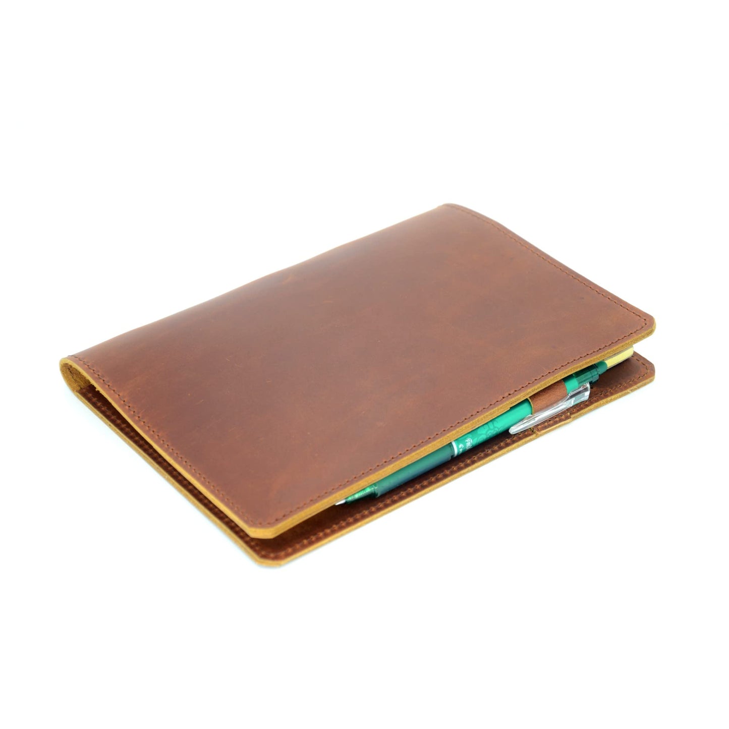 JJNUSA Leather Cover Compatible With Tops The Legal Pad Writing Pads 5" x 8", Legal Rule, Notebooks Distressed Genuine A5 Leather Cover 5" x 8", Brown