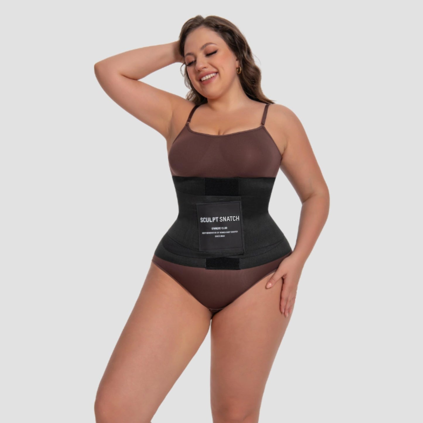 Sculpt Snatch 12" Long Torso Waist Trainer - Sweat Girdle with Tummy Control & Postpartum Support, Abdominal Binder Shapewear(BLACK, L)