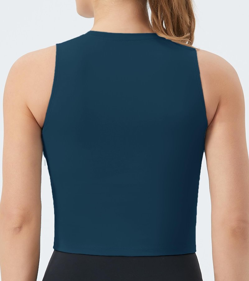 THE GYM PEOPLE Women's Medium Support Sports Bra Removable Padded Sleeveless Workout Crop Tops