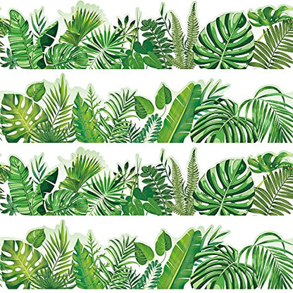 Eucalyptus Border Bulletin Board Classroom Boho Bulletin Wall Decor Trim Border Decor Wall Decals Border Tropical Leaves Greenery Wall Decoration (Boho Style, 59ft)