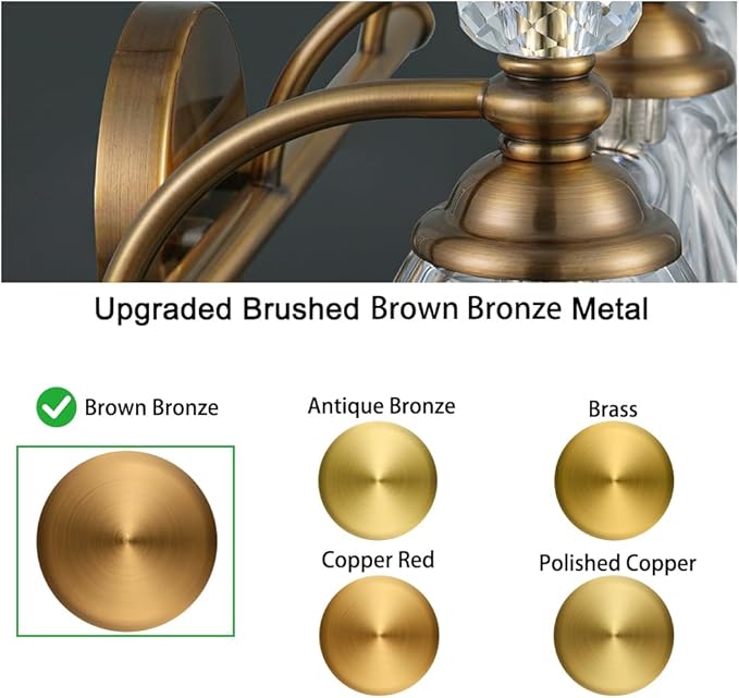 5 Lights Brass Gold Bathroom Light Fixtures, Antique Vanity Light with Flower Glass Shade, Bathroom Vanity Light Over Mirror, Farmhouse Sconces Wall Lighting for Hallway Livingroom Bedroom