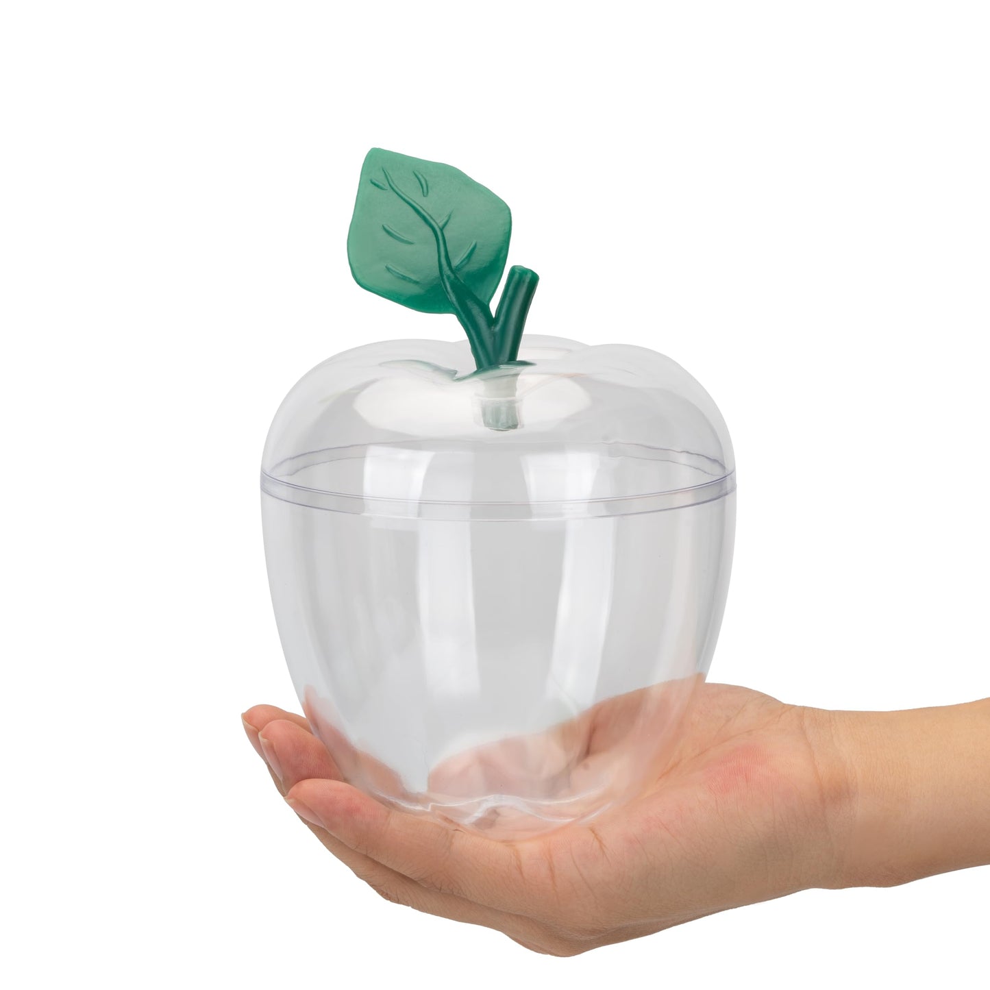 TIEYIPIN Large Clear Apple Container with Blank Cards, Plastic Apple Shaped Gift Box Candy Jar, Back to School Teacher Appreciation Gift, Wedding Party Favor, Christmas Decorations Supplies