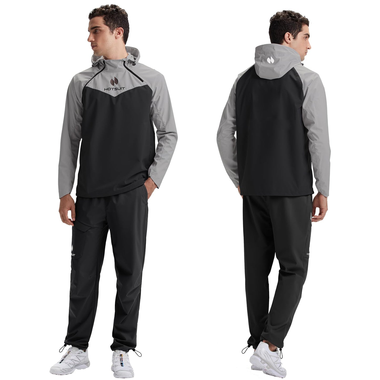 HOTSUIT High-Tech Men’s Sauna Suit Pants for Fitness Temperature Sensitive Logo Machine Washable,Black,2XL