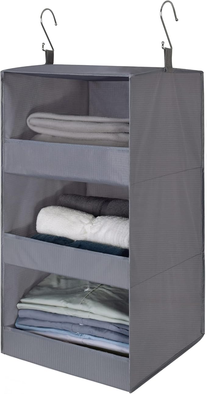 GRANNY SAYS 3-Shelf Hanging Closet Organizer and Storage, Collapsible Hanging