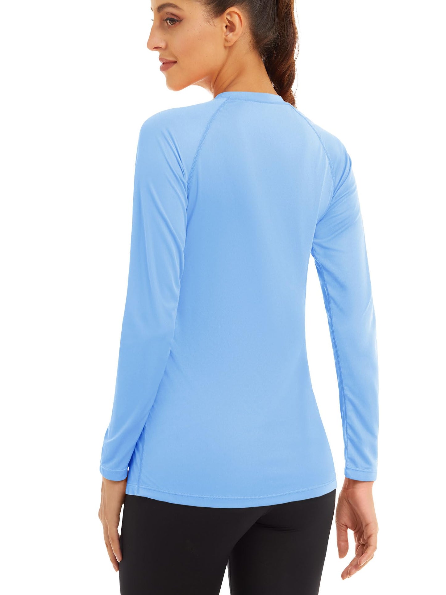 Swim Shirts for Women UV Protection Shirts Womens Rash Guard Shirts Long Sleeve Running Shirts Fishing Shirts Performance Sun Shirts for Women Blue