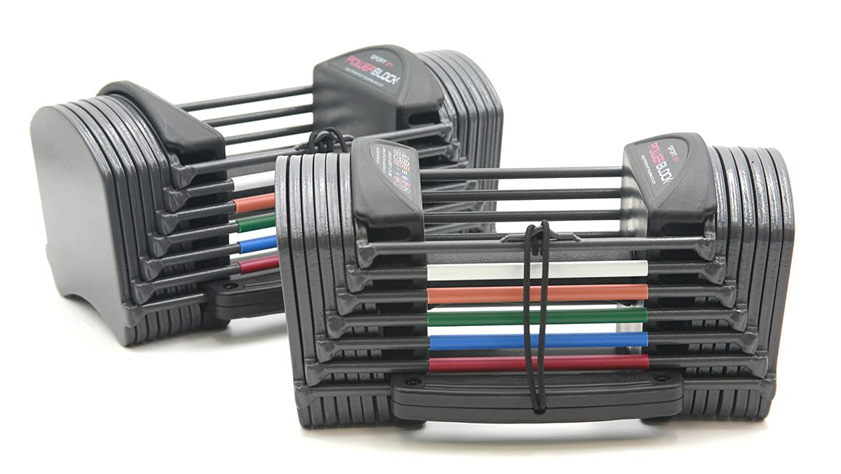 PowerBlock Sport 24 Adjustable Dumbbells, 3-24 lb. Durable Steel Build, Innovative At Home Workout Equipment, All-in-One Strength Training