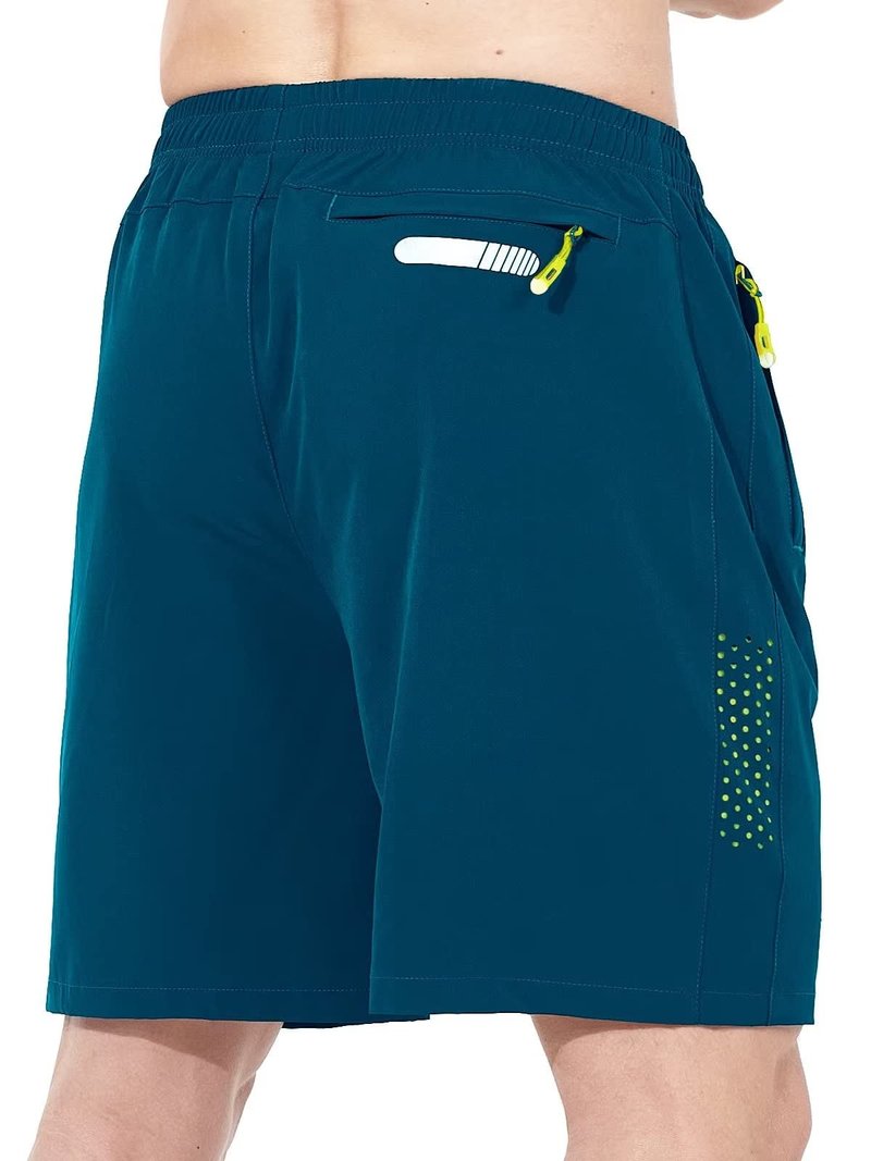 NORTHYARD Men's Athletic Running Shorts Gym Workout 7"/9"/5" Quick Dry Lightweight Sports Basketball Tennis 3 Zipper Pockets Seablue XL
