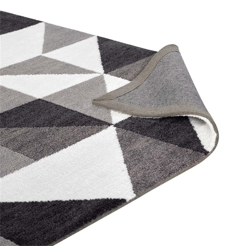 Modway Kahula Geometric Triangle Mosaic 8x10 Area Rug In Black, Gray and White