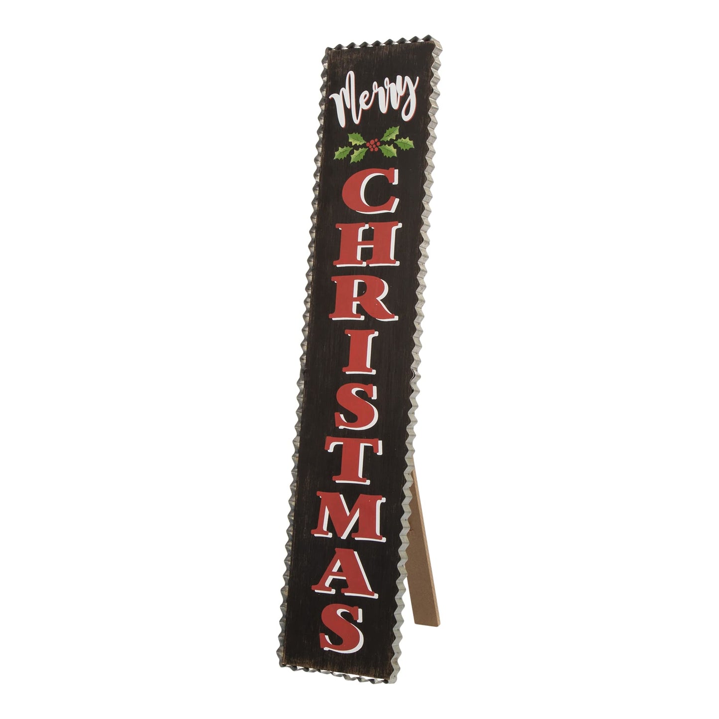 Glitzhome 35"H Rustic Wooden Sign Black Merry Christmas Vertical Porch Sign Farmhouse Standing Christmas Welcome Sign Xmas Hanging Décor Holiday Party Sign Wall Door Decorations