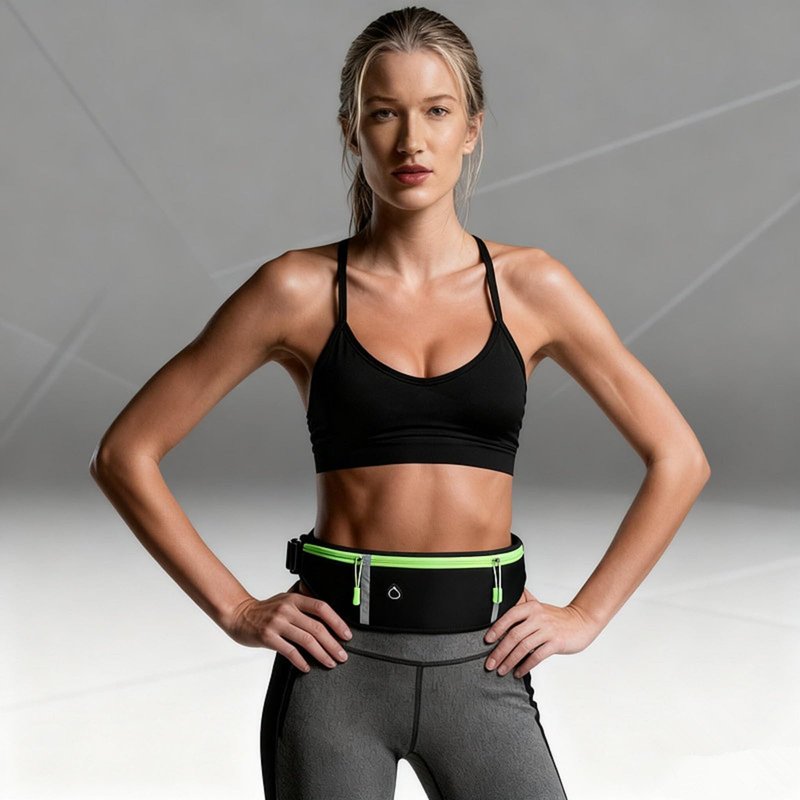 Beatac Slim Running Belt For Jogging, Hiking & Cycling Unisex Phone & Money Holder for Men & Women (Black)