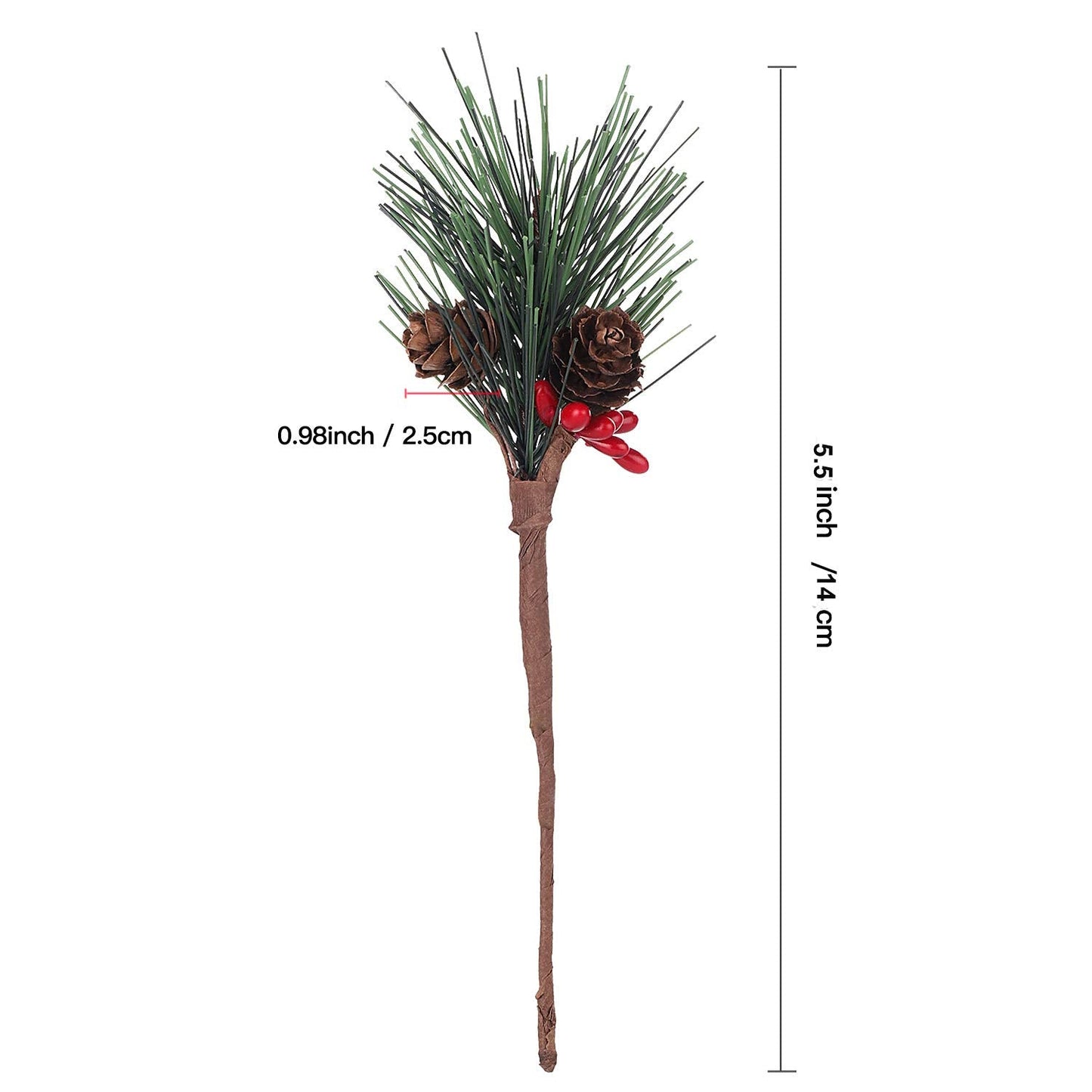 Tmflexe 12Pcs Artificial Pine Picks Artificial Plants Small Pine Picks for Christmas Flower Arrangements Wreaths and Festival Holiday Home Decor, Christmas Decorations