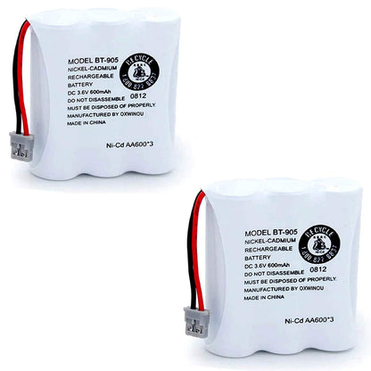 OXWINOU BT-905 BT905 Rechargeable Cordless Handset Phone Battery Compatible with for BBTY0663001 BBTY-0444001 BP-800 BP-905 BT-1006 3.6v 600mAh Ni-CD (2-Pack BT905)