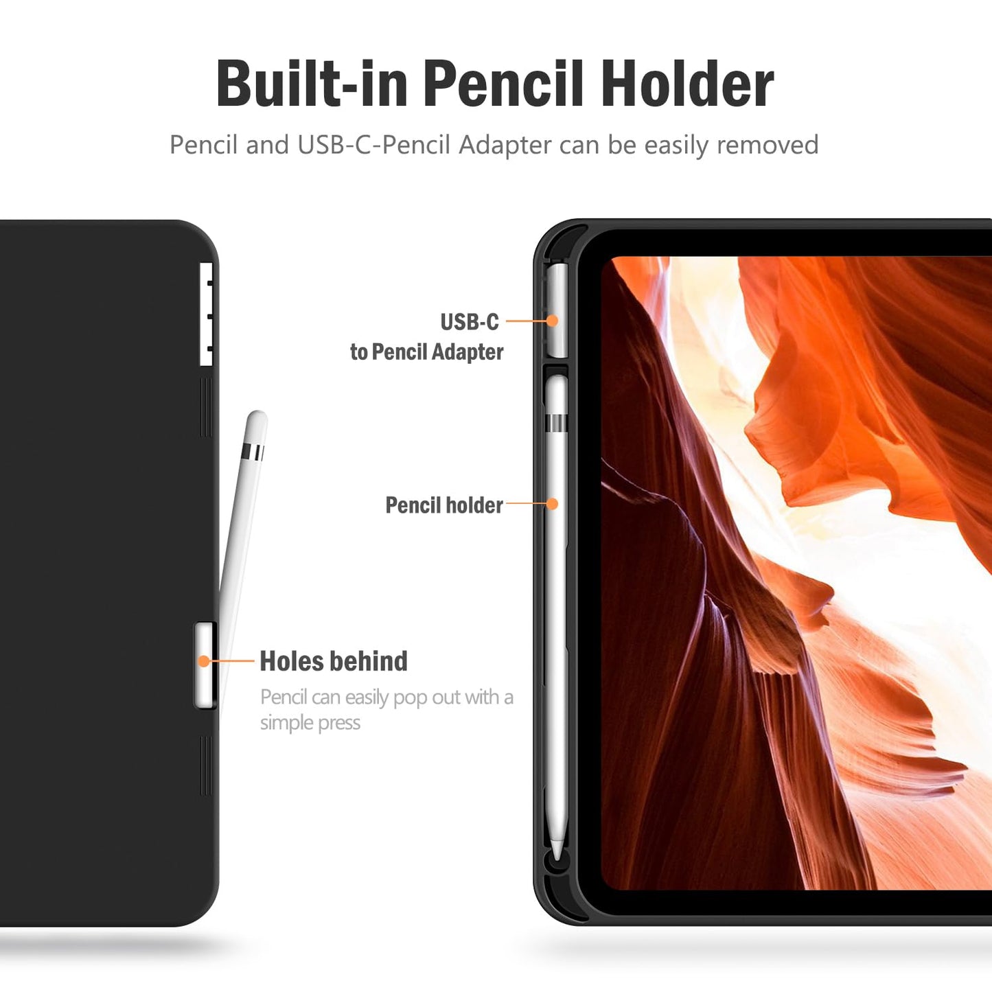 Antbox Case for iPad (A16) 11th Generation 11'' 2025/iPad 10th Generation 10.9'' 2022 with Built-in Pencil Holder Auto Sleep/Wake Function PU Leather Smart Cover (Brown)