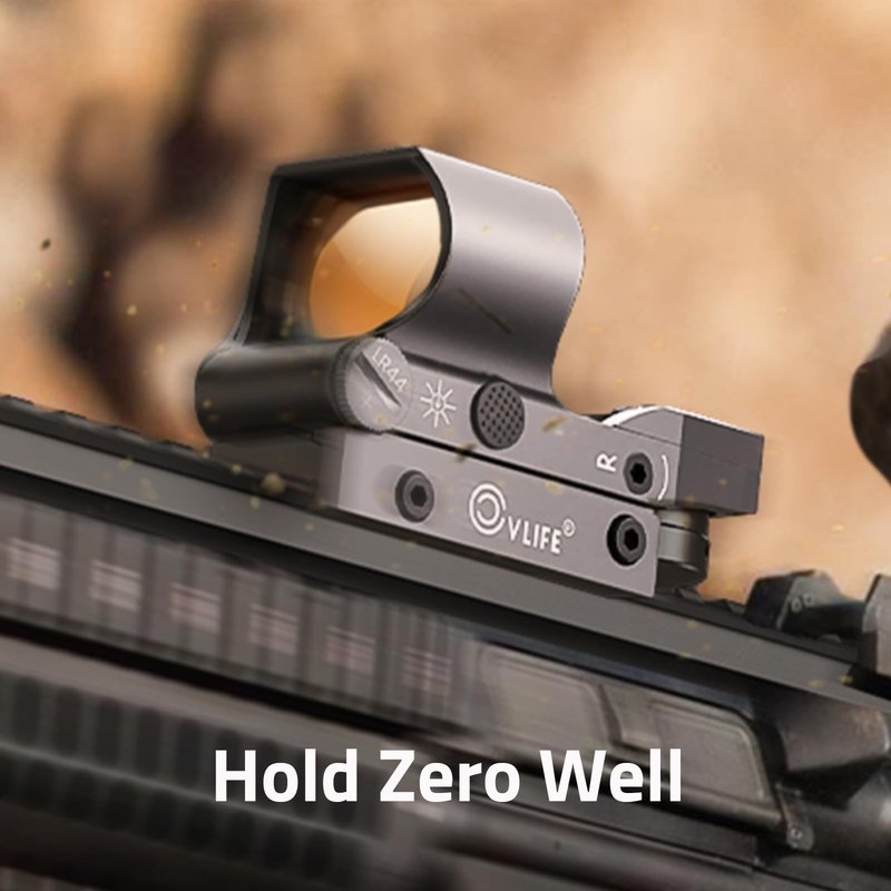 CVLIFE Reflex Sight, 1x28x40mm Red Dot Sight, 4 Adjustable Reticles Sight for 20mm Picatinny Rail, Red Dot Optics, Absolute Co-Witness Silver