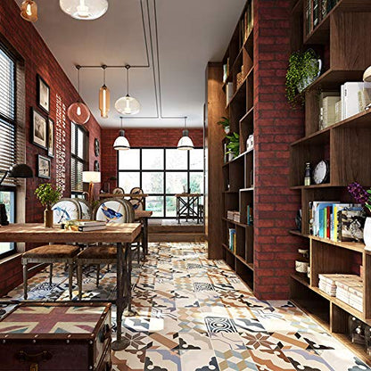 Livelynine Brick Contact Paper Red Brick Wallpaper Peel and Stick Faux Brick Wall Paper Roll Burgundy Wallpaper for Kitchen Backsplash Fireplace Walls Chimney Backdrop Christmas Vinyl Wrap 15.8x78.8