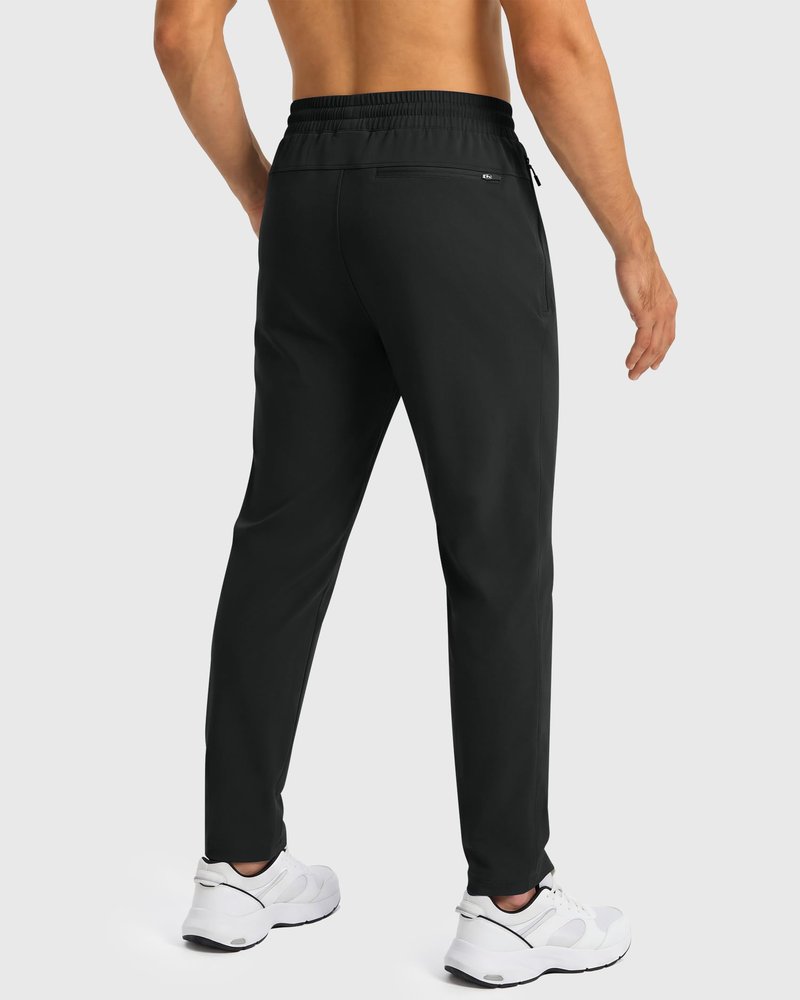 FOGFIRE Mens Sweatpants with Zipper Pockets Joggers for Men Workout Athletic Gym Track Fitness Clothing Black