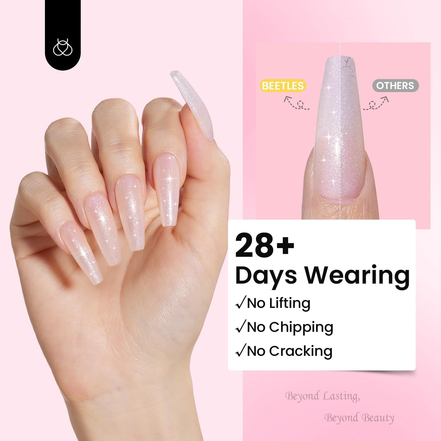 Beetles Builder Gel for Nails-3 Colors 9 in 1 Nail Extension Sculpting Building Clear Nude Pink Hard Gel Kit with Base Top Coat for Pros Women,UV & LED Lamp Cured Needed