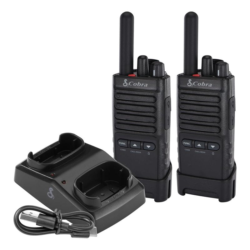 Cobra PX650 - Professional/Business Walkie Talkies - Rechargeable, 300,000 sq. ft/25 Floor Range, Dust Protected and Splashproof (IP54 rating), Two-Way Radio Set (2-Pack)