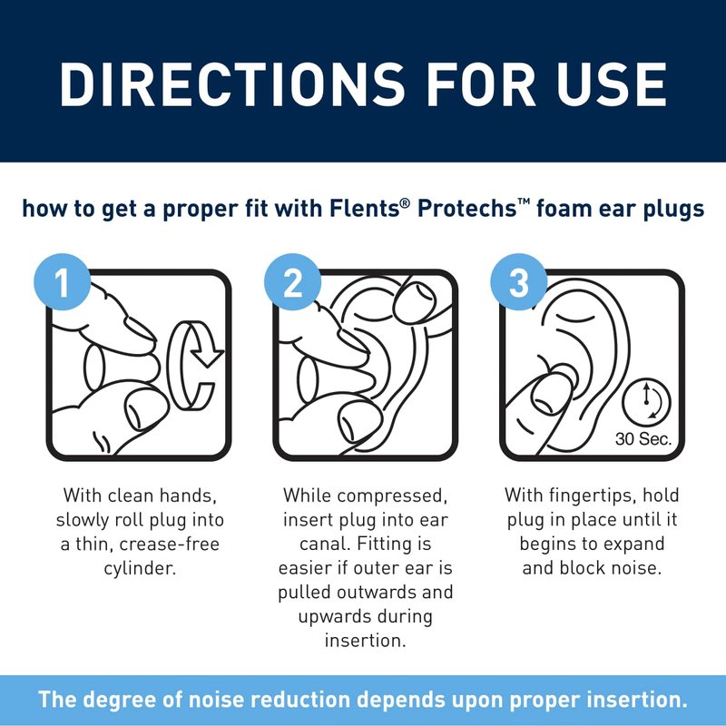 Flents Protechs Foam Ear Plugs, 10 Pair with case Sleeping, Snoring, Loud Noise, Traveling, Concerts, Construction, Studying, Work, Shooting, NRR 33, Noise Cancelling, Green, Made in the USA