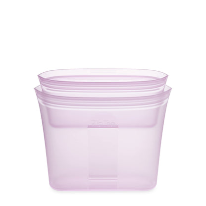 Zip Top Reusable Food Storage Bags | Medium Dish [Frost] | Silicone Meal Prep Container | Microwave, Dishwasher and Freezer Safe | Made in the USA