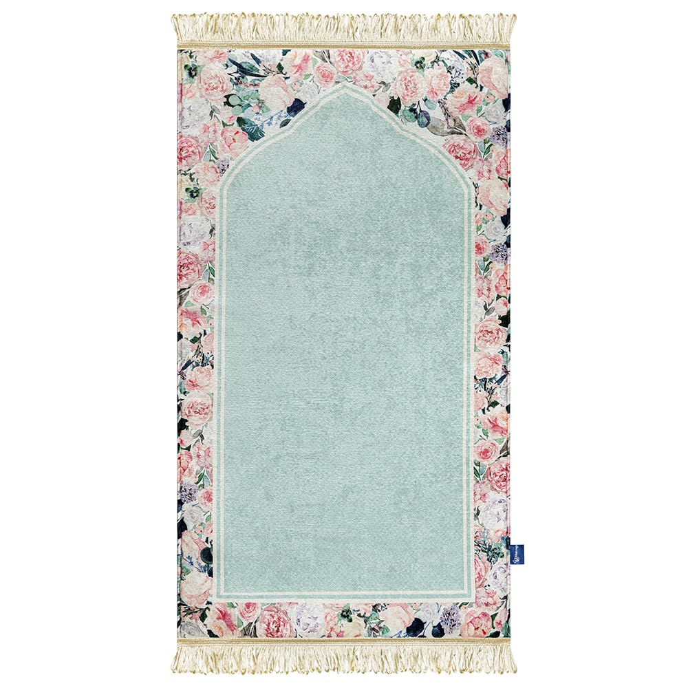 East West Souk Original Prayer Mat – Soft & Comfortable Islamic Prayer Rug (Flory)