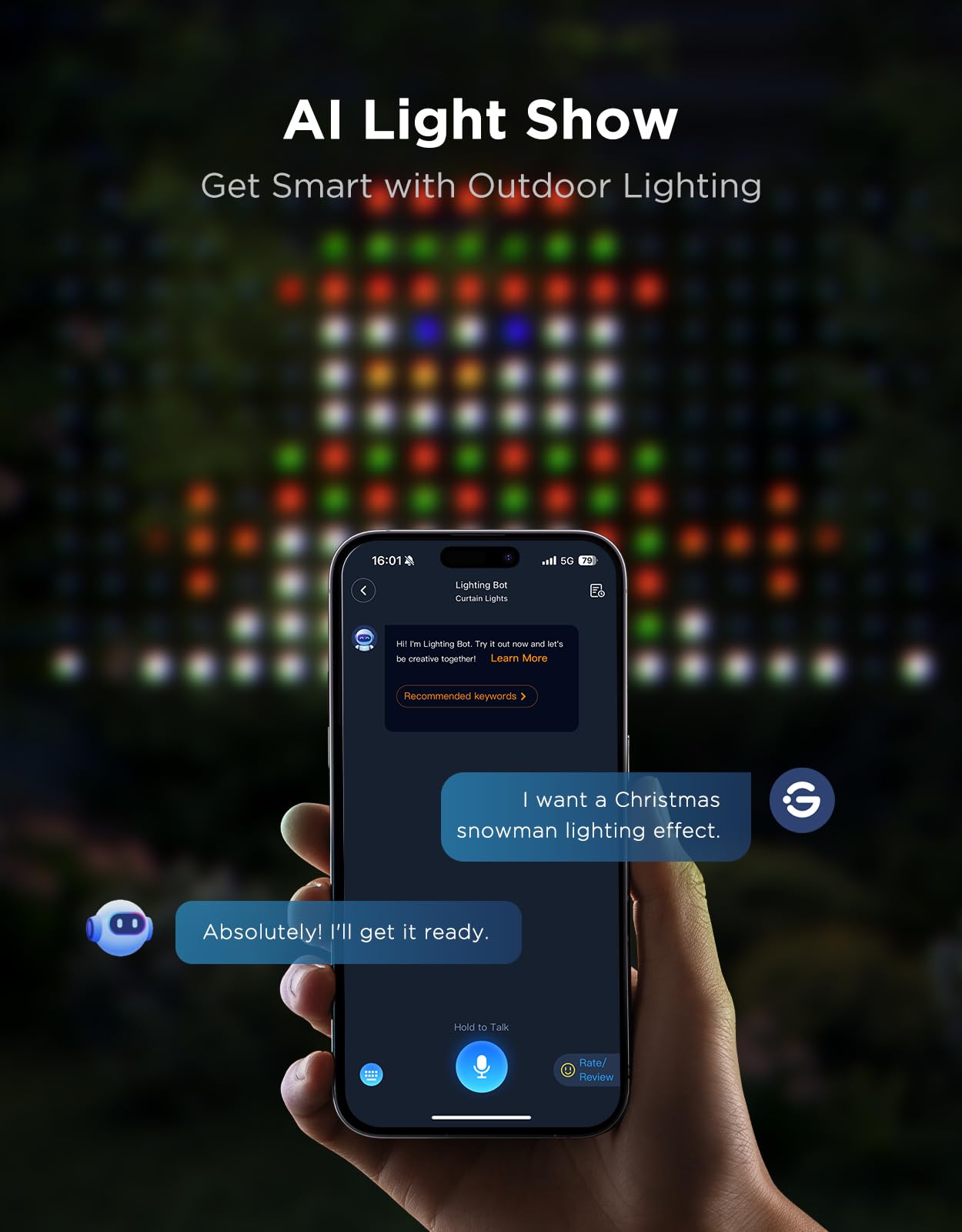 Govee Outdoor Net Lights, 2.8*4.7ft with RGBIC and DIY Functions, 240 LEDs Smart Net Lights with 64 Modes for Bush Patio Decor, Compatible with Alexa & Google Assistant, Outdoor Waterproof, Green Wire