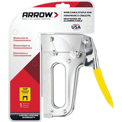 Arrow T59 Heavy Duty Staple Gun with Rear-Load Magazine for Voice and Data Cables and Wiring, Fits Wires up to 5/16-Inch Diameter