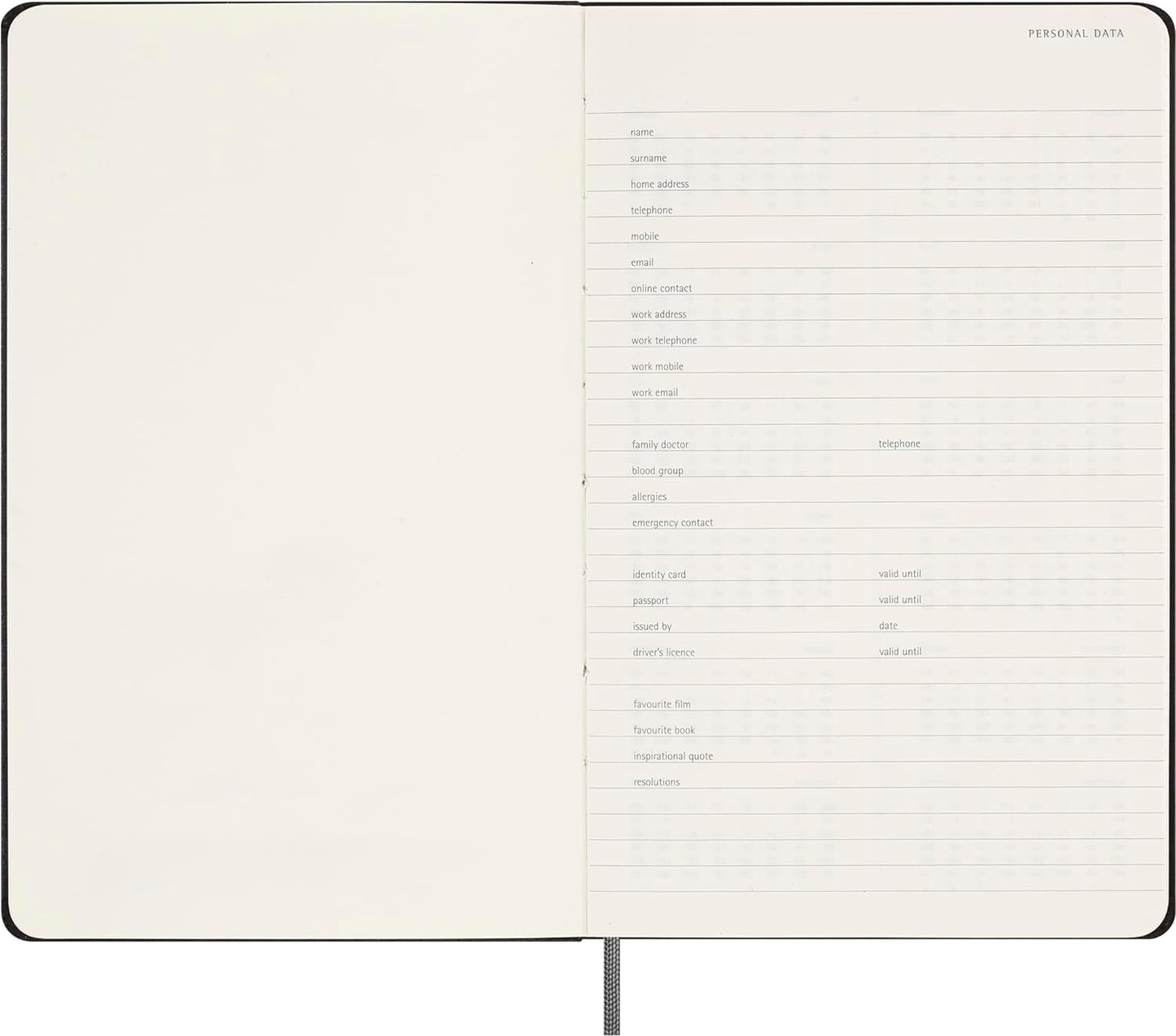 Moleskine Classic Weekly Undated Planner, Hard Cover, Large (5" x 8.25"), Black, 288 pages