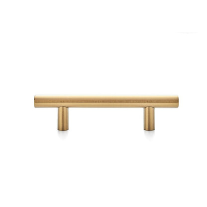 Ravinte 50 Pack 5 Inch Cabinet Pulls Brushed Brass Stainless Steel Kitchen Drawer Pulls Cabinet Handles 5”Length, 3” Hole Center