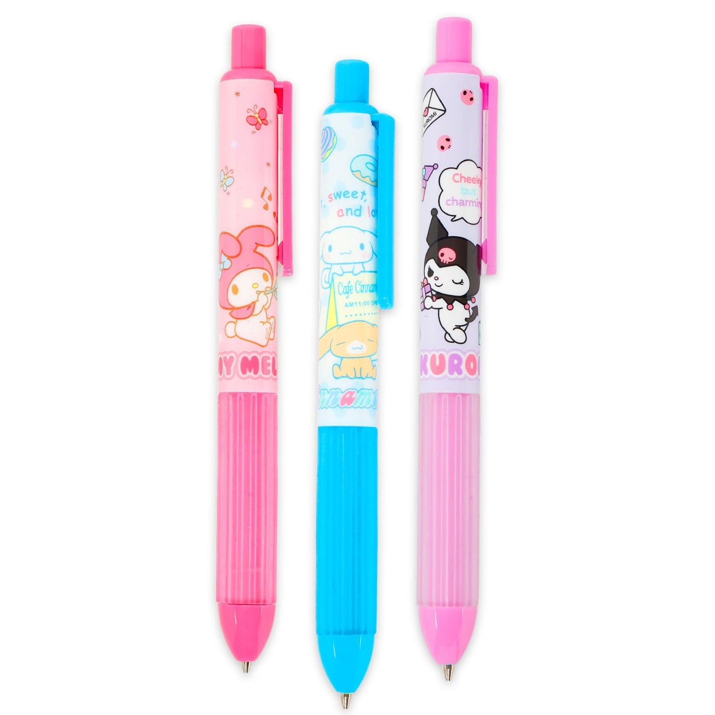 Sanrio Mechanical Pencil School Supplies Set - Bundle with 3 Mechanical Pencils Featuring My Melody, Kuromi, Cinnamoroll Plus Stickers, More | Sanrio Stationery for Kids, Girls