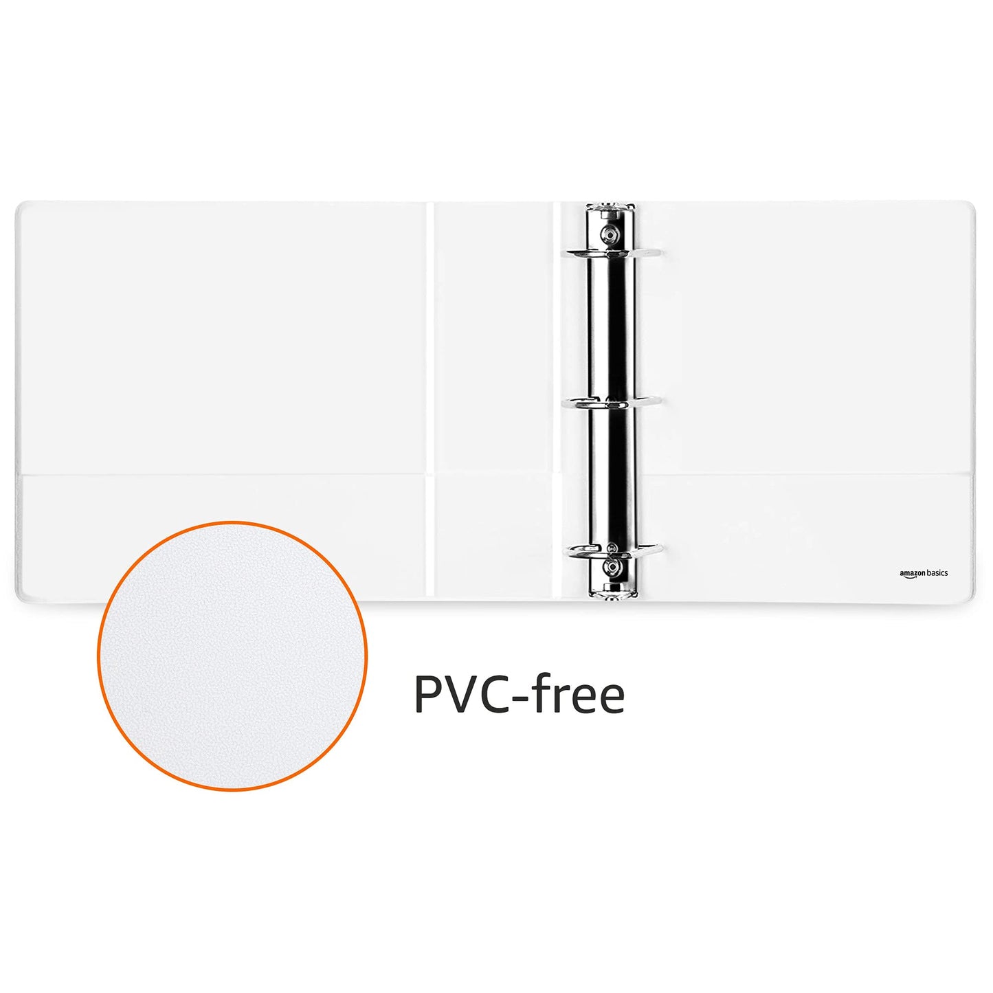 Amazon Basics 3 Ring Binders, 3 Inch D-Ring Organizer for School, Home Office, Paper Storage, White, 2 Pack