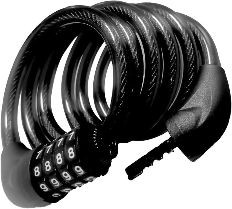 Bike Cable Lock - 6FT Heavy Duty Steel Cable | 4-Digit Resettable Combination, Waterproof Anti-Theft Security for Bikes, Scooters, Gates