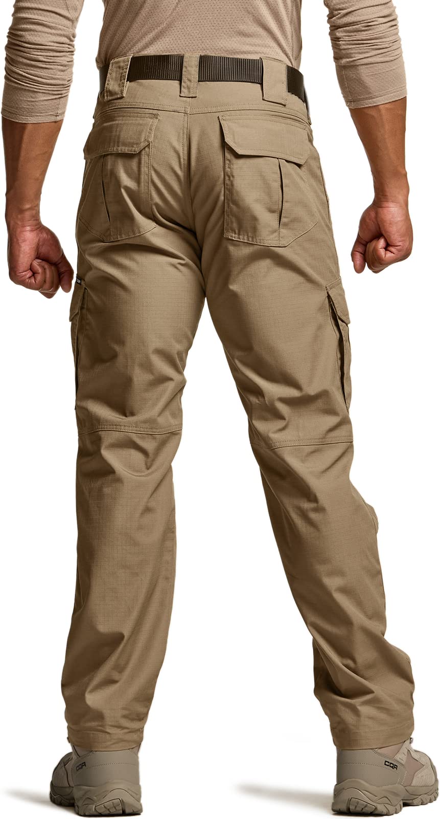 CQR Men's Tactical Pants, Water Resistant Ripstop Cargo Pants, Lightweight EDC Work Hiking Pants, Outdoor Apparel, Raider Mag Cougar, 32W x 30L