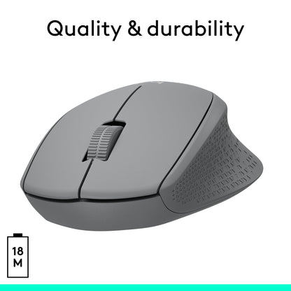 Logitech M330 SILENT Wireless Mouse, 2.4GHz with USB Receiver, Optical Tracking, Quiet & Lightweight, Long Battery Life, for PC, Mac, Laptop, Chromebook - Black
