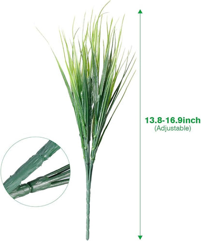 30 Bundles Artificial Grasses Outdoor UV Resistant Fake Grasses No Fade Faux Plastic Plants Garden Porch Window Box Decorating…