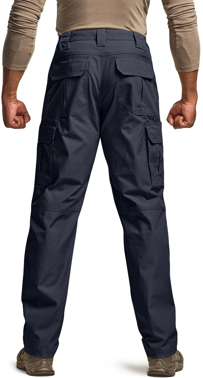 CQR Men's Tactical Pants, Water Resistant Ripstop Cargo Pants, Lightweight EDC Work Hiking Pants, Outdoor Apparel, Raider Police Navy, 34W x 30L